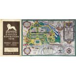 1924 British Empire Exhibition at Wembley official fold-out PLAN & MAP designed by Kennedy North