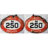 London bus driver's enamel PSV LICENCE BADGE N 250 from the series issued from 1931-35. Double-