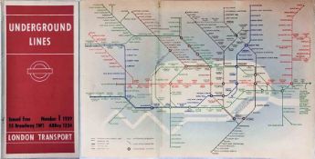 1939 London Underground diagrammatic, card POCKET MAP designed by Hans Schleger (aka 'Zero') who
