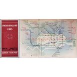 1939 London Underground diagrammatic, card POCKET MAP designed by Hans Schleger (aka 'Zero') who