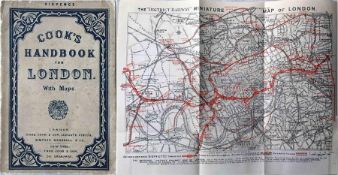 1886 edition of Cook's HANDBOOK FOR LONDON containing a fold-out copy of the District Railway