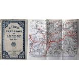 1886 edition of Cook's HANDBOOK FOR LONDON containing a fold-out copy of the District Railway