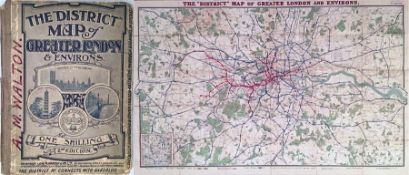 The "District" [Railway] MAP of Greater London & Environs, 2nd edition, undated but c1908 (shows