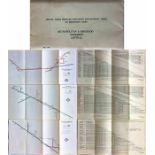 Set of 3 x 1938 London Underground CHARTS 'Initial Train Services, Distances and Running Times on
