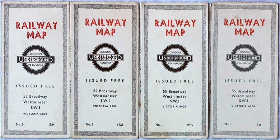 Selection of 1934-36 London Underground diagrammatic card POCKET MAPS by Beck comprising issues No - Image 2 of 2