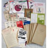 Quantity of London Transport EPHEMERA incl PRESS RELEASES (1960s-1980s), 1950s INTERNAL REPORTS on