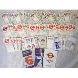 Large quantity of London Underground card DIAGRAMMATIC POCKET MAPS dated from 1967-2001, although