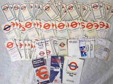 Large quantity of London Underground card DIAGRAMMATIC POCKET MAPS dated from 1967-2001, although