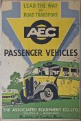 1946 double-crown POSTER 'AEC lead the way in passenger transport'. Illustrated with a Regal