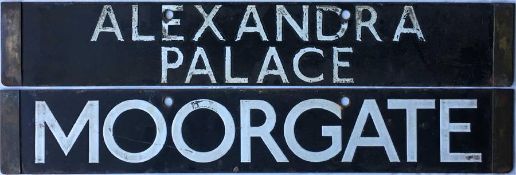 London Underground 1938-Tube Stock enamel CAB DESTINATION PLATE for Alexandra Palace (never