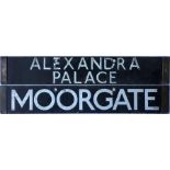 London Underground 1938-Tube Stock enamel CAB DESTINATION PLATE for Alexandra Palace (never