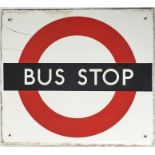 London Transport enamel BUS STOP FLAG. A single-sided sign in a slightly smaller size than the
