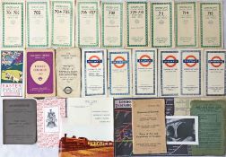 Selection of London Transport POCKET MAPS & EPHEMERA including 1950s Beck Underground maps x 5,