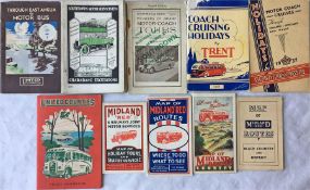 Selection (6) of 1920s/1930s (+1 1950s) Bus, Coach, Charabanc EXCURSION GUIDES issued by Southdown