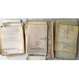 Large quantity (88) of 1930s-1970s bus BODY & CHASSIS DRAWINGS (blueprints). Completely unsorted but