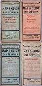 Selection of London County Council (LCC) Tramways POCKET MAPS comprising issues dated July 1915,