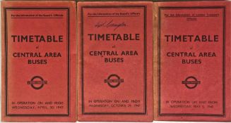 Selection of London Transport Officials' TIMETABLE BOOKLETS ('Red Books') of Central Area Buses