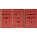 Selection of London Transport Officials' TIMETABLE BOOKLETS ('Red Books') of Central Area Buses