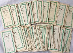 Large quantity of 1950s London Transport Green Line Coaches TIMETABLE LEAFLETS dated from 1954-1959.