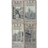 Selection of London County Council (LCC) Tramways POCKET MAPS comprising issues dated January
