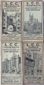 Selection of London County Council (LCC) Tramways POCKET MAPS comprising issues dated January