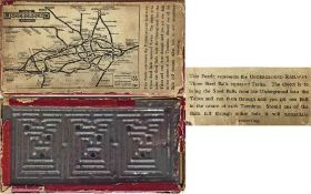 c1909 London Underground PUZZLE featuring the official UndergrounD map on the top of the box. The