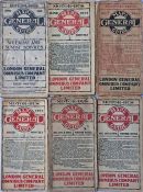 Selection of London General Omnibus Company (LGOC) POCKET MAPS comprising issues dated April 1914,