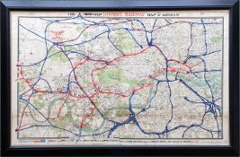 c1879 District Railway MAP, "The Improved 'District Railway' Map of London". Appears to be the 4th