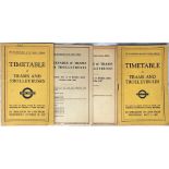 Pair of London Transport Officials' TIMETABLE BOOKLETS of Trams and Trolleybuses comprising the