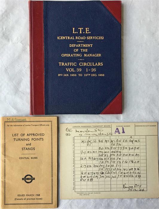 Officially bound volume of London Transport TRAFFIC CIRCULARS (Central Road Services) for the year