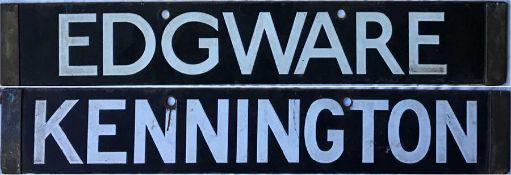 London Underground 1938-Tube Stock enamel CAB DESTINATION PLATE for Edgware / Kennington on the