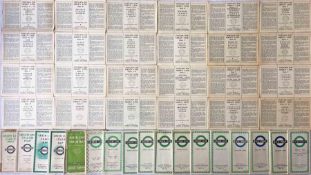 Selection of 1937 London Transport Green Line Coaches TIMETABLE LEAFLETS (24, all different bar one,