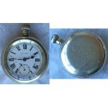 1930/40s London Transport chrome-plated POCKET WATCH engraved 'LPTB 715' as issued to Underground