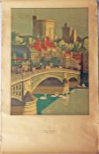 1927 Underground Group double-royal poster depicting Windsor Bridge & Castle by Charles Cundall (