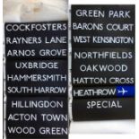 Pair (only one is pictured) of London Underground DESTINATION BLINDS for 59-Stock on the