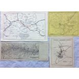 Selection of early rail & tramway small sheet MAPS comprising c1862 South Eastern Railway (
