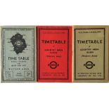 Small selection of London Transport Western Area TIMETABLE BOOKLETS comprising public issue for