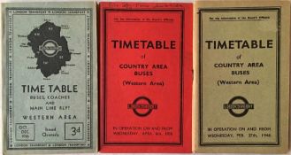 Small selection of London Transport Western Area TIMETABLE BOOKLETS comprising public issue for