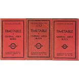 Selection of 1938 London Transport Officials' TIMETABLE BOOKLETS ('Red Books') of Central Area Buses