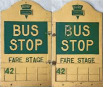 Bury Corporation Transport BUS STOP FLAG. Cast alloy type, double-sided, of quite elaborate