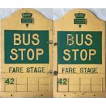 Bury Corporation Transport BUS STOP FLAG. Cast alloy type, double-sided, of quite elaborate