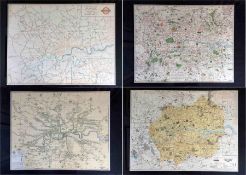Set of 1930s London Transport MAPS, the series produced for the LPTB annual reposts. Comprises