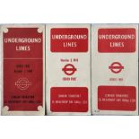 Selection of WW2 London Underground diagrammatic card POCKET MAPS comprising 'Schleger' issue No 2