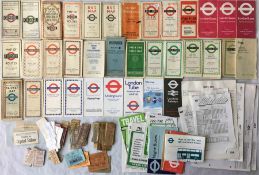 Quantity of London Transport & predecessors ephemera comprising 40+ POCKET MAPS & LEAFLETS 1920s-70s