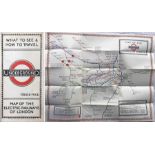1924 London Underground MAP of the Electric Railways of London "What to see and how to travel".