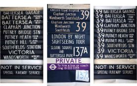 Set of London Transport front & side DESTINATION BLINDS for a Metrobus from Battersea (B) garage