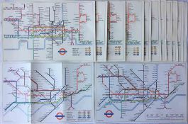 Quantity of paper issues of the London Underground DIAGRAMMATIC MAP comprising 11 copies of a