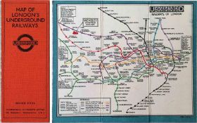 1925 London Underground linen-card POCKET MAP from the Stingemore-designed series of 1925-32. This