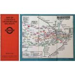 1925 London Underground linen-card POCKET MAP from the Stingemore-designed series of 1925-32. This