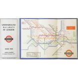 1934 London Underground H C Beck diagrammatic, card POCKET MAP from the first series titled '